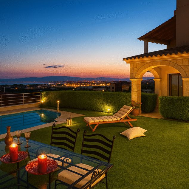Jardín con piscina y paisajismo - Jardinería Palamós